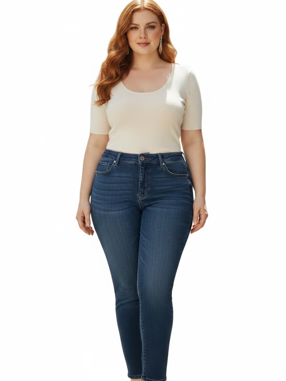 Levi's Plus Size Mid-Rise Long Skinny Jeans in Deep Indigo